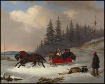 The Sleigh Drive by Cornelius David Krieghoff vendu pour $184,000