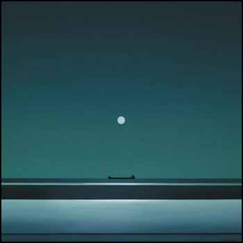 Ice, Moon and Tanker by Christopher Pratt sold for $49,725