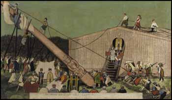 Pole Raising at Fort Simpson, BC by Frederick Alexcee sold for $128,700