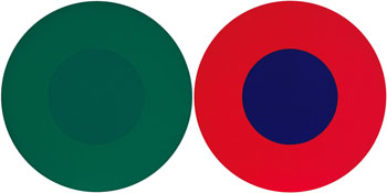 Double 12 en vert et rouge et bleu by Claude Tousignant sold for $50,150