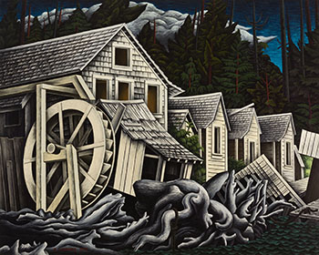 Abandoned Village, Rivers Inlet, BC by Edward John (E.J.) Hughes sold for $1,801,250