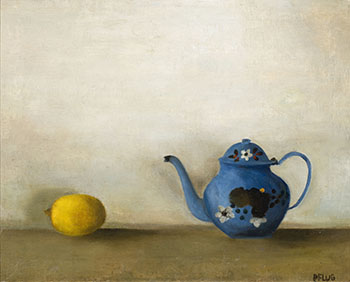 Still Life with Fruit and Blue Teapot by Christiane Sybille Pflug sold for $25,000