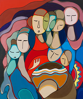 Rhythm of the Northern Lights by Daphne Odjig sold for $133,250