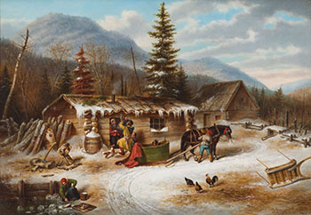 Settlers Home, Saint Maurice Valley by Cornelius David Krieghoff vendu pour $229,250