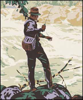 Fly Fishing by Joseph Sydney Hallam sold for $281