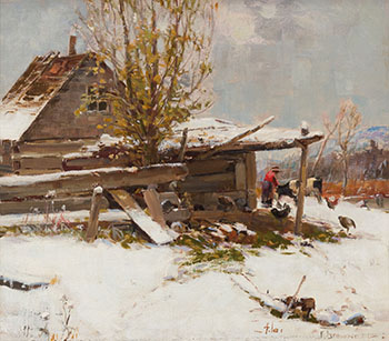 Winter Scene by Peleg Franklin Brownell sold for $3,438
