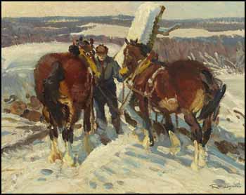 Kerr’s Team, Lachute by Robert Elmer Lougheed sold for $7,605