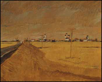 Rainy Day at Pense, Saskatchewan by Robert Francis Michael McInnis sold for $1,250