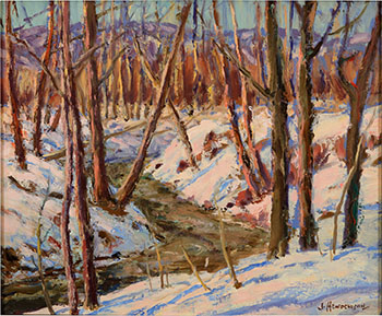 The Creek (Lindsay Coulee) Qu'Appelle Valley by James Henderson sold for $6,875