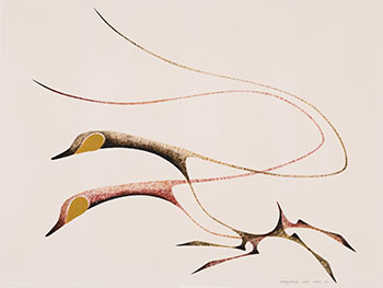 Two Geese Taking Off by Benjamin Chee Chee sold for $11,875