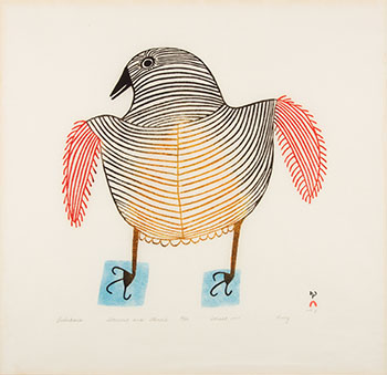 Tulukara by Lucy Qinnuayuak sold for $1,250