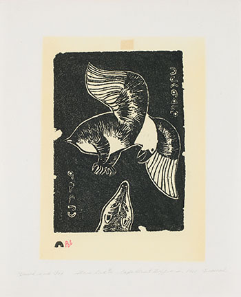 Hawk and Fox by Kiawak Ashoona sold for $3,125