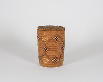 Lidded Basket by Unidentified Fraser River sold for $500