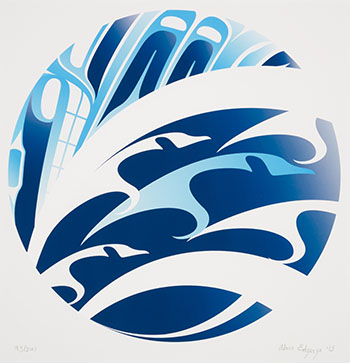 North West Coast Motif (Formline Water Scene) by Alano Edzerza sold for $125