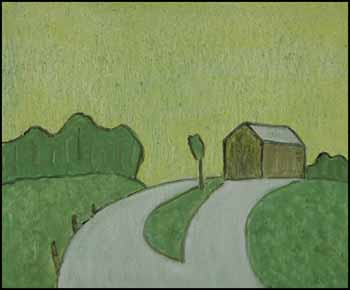Barn on a Curve by Barker Fairley sold for $8,050