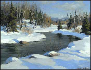 Stream in Winter by Oscar Daniel De Lall sold for $748