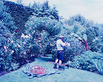 Spraying, Norman Whaley Applying Aphid Solution by Scott McFarland sold for $3,750