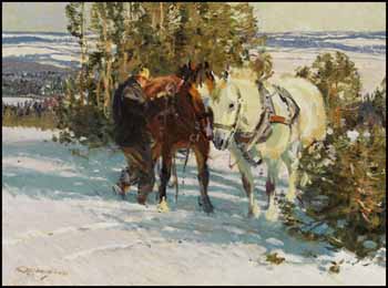 Team near Lachute, P. Que. by Robert Elmer Lougheed sold for $7,020