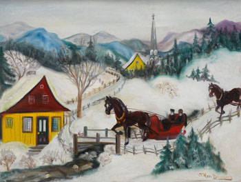 Les voitures de la messe, le dimanche by Simone Marie Bouchard sold for $2,813