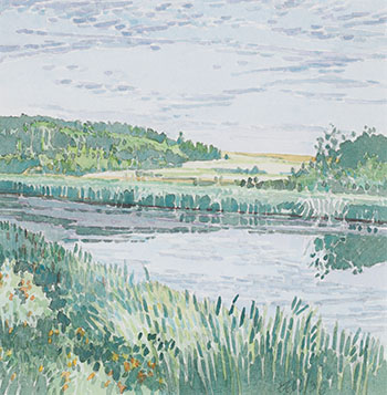 Landscape and Stream by Darrell Bell sold for $438