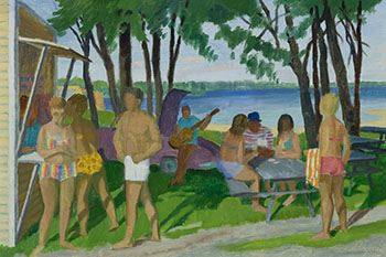 La plage by Phillip Henry Howard Surrey vendu pour $15,000