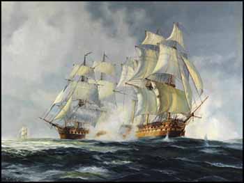 Capture of the Foudroyant by the Monmouth by Robert McVittie sold for $4,973