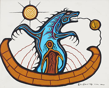 Man in a Canoe and Sea Monster by Carl Ray sold for $4,063