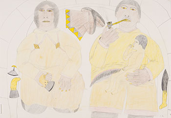 Untitled (Family in Igloo) by Nancy Pookertnak sold for $250