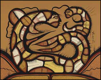 Mermaid and Young One by Joshim Kakegamic sold for $1,500