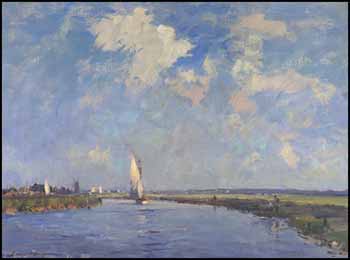 Sailing Yacht on the Thurne by Edward Seago sold for $40,250