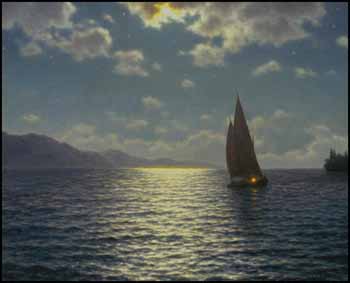 Lever de lune, Lac Leman by Ivan Federovich Choultse vendu pour $46,000