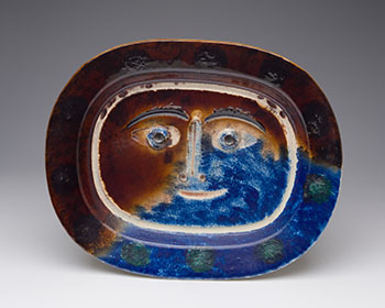 Visage brun/bleu (A.R. 2) by Pablo Picasso sold for $28,125