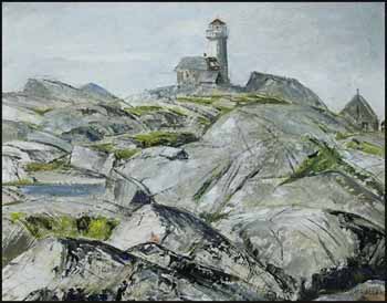 Atlantic Lighthouse (Peggy's Cove, Nova Scotia) by Joseph Sydney Hallam sold for $936