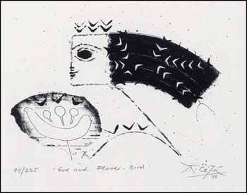Eve and Flower Bird (02152/2013-1313) by Anton Cetín sold for $156