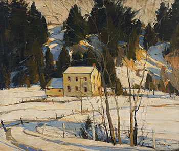 Midwinter Near Woodbridge by Frank Leonard Brooks sold for $22,500