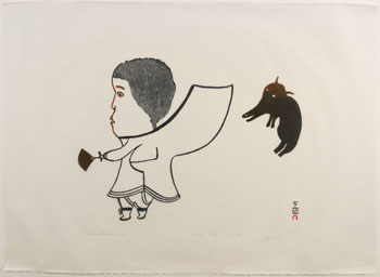 Woman Followed by Dog (03553) by Lissie Saggiak sold for $438