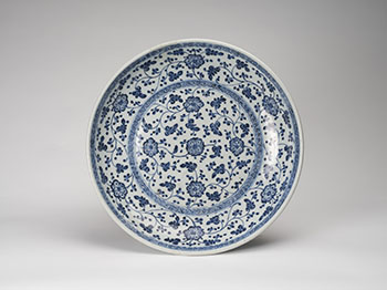 A Chinese Blue and White Ming-Style Shallow 'Floral' Dish, 18th Century by  Chinese Art
