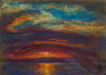 Sunset / Trees (verso) par Phillip Henry Howard Surrey