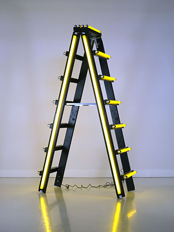 Yellow Stepladder (Backstage) by Iván Navarro