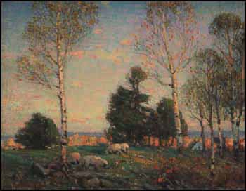 Pastoral Landscape with Sheep by Peleg Franklin Brownell vendu pour $4,025