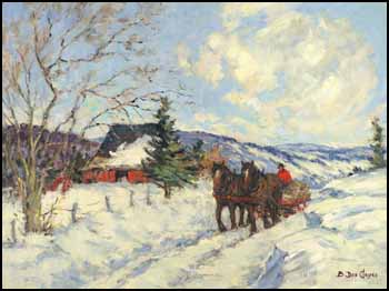 The Red Sleigh by Berthe Des Clayes vendu pour $9,775