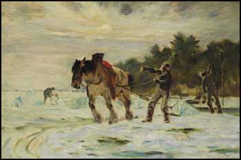 The Ice Cutters, Île d’Orléans by Horatio Walker vendu pour $87,750