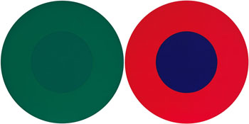 Double 12 en vert et rouge et bleu by Claude Tousignant vendu pour $50,150
