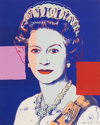 Queen Elizabeth II of the United Kingdom, from Reigning Queens, Royal Edition (F.S.II.337A) by Andy Warhol vendu pour $1,141,250