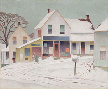 February in the Village by Alfred Joseph (A.J.) Casson sold for $451,250