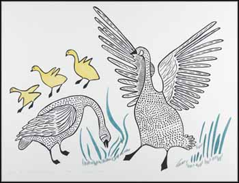 Brace of Canada Geese by Agnes Nanogak Goose vendu pour $219