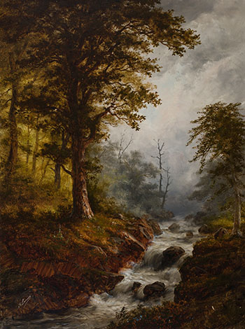 River in Forest by Alexander Francois Loemans vendu pour $875