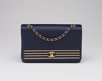 A NAVY BLUE CAVIAR LEATHER MEDIUM CAPTAIN GOLD FLAP BAG by  CHANEL sold for $4,375