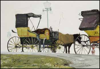 Calèche Stand, Dufferin Terrace, Quebec City, Quebec by Ross Huggins sold for $1,170