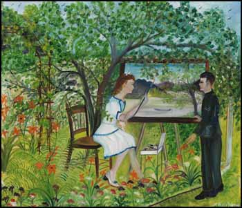 Scène dans le jardin by Simone Marie Bouchard vendu pour $1,404
